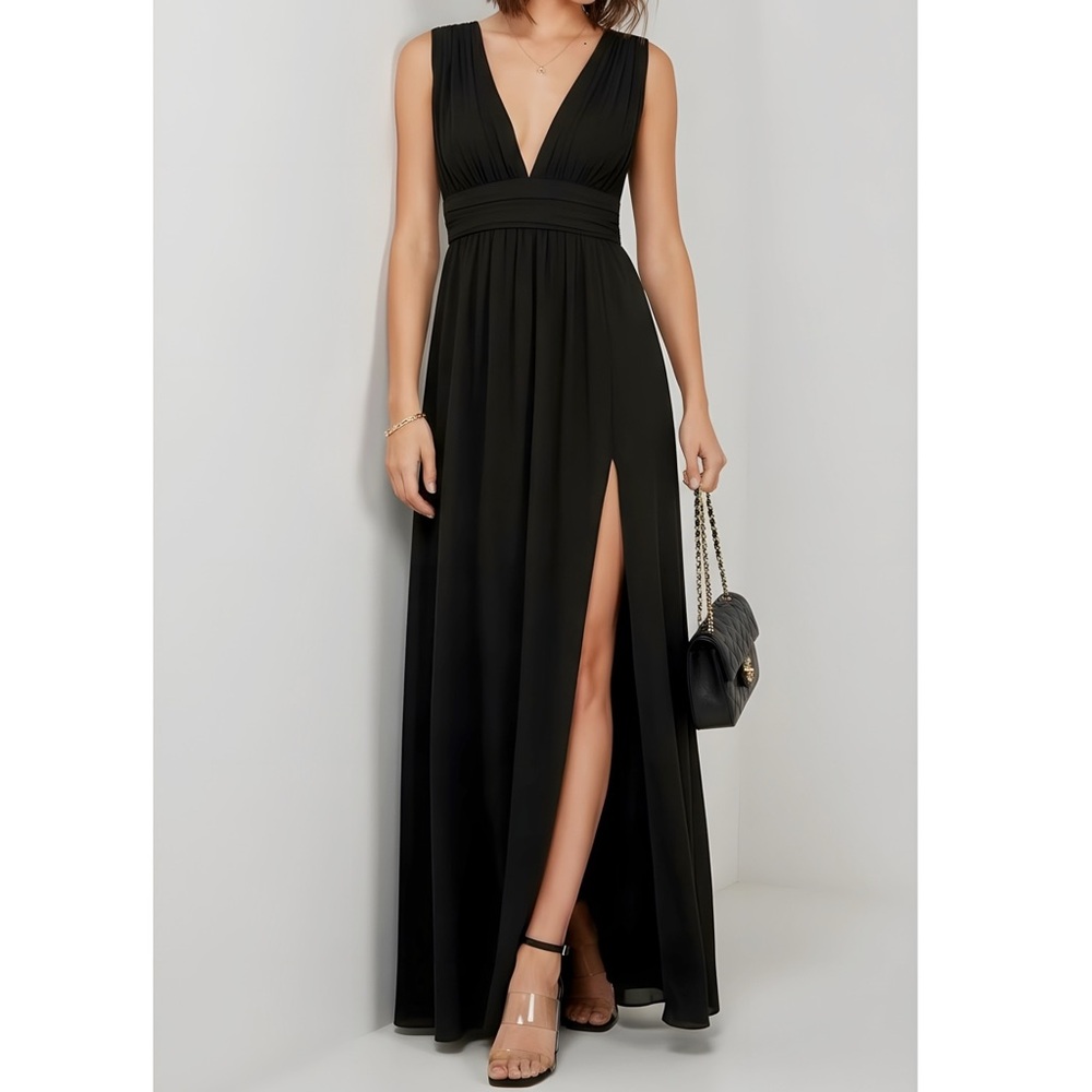 LULUS Heavenly Hues Maxi Dress, Black, XS